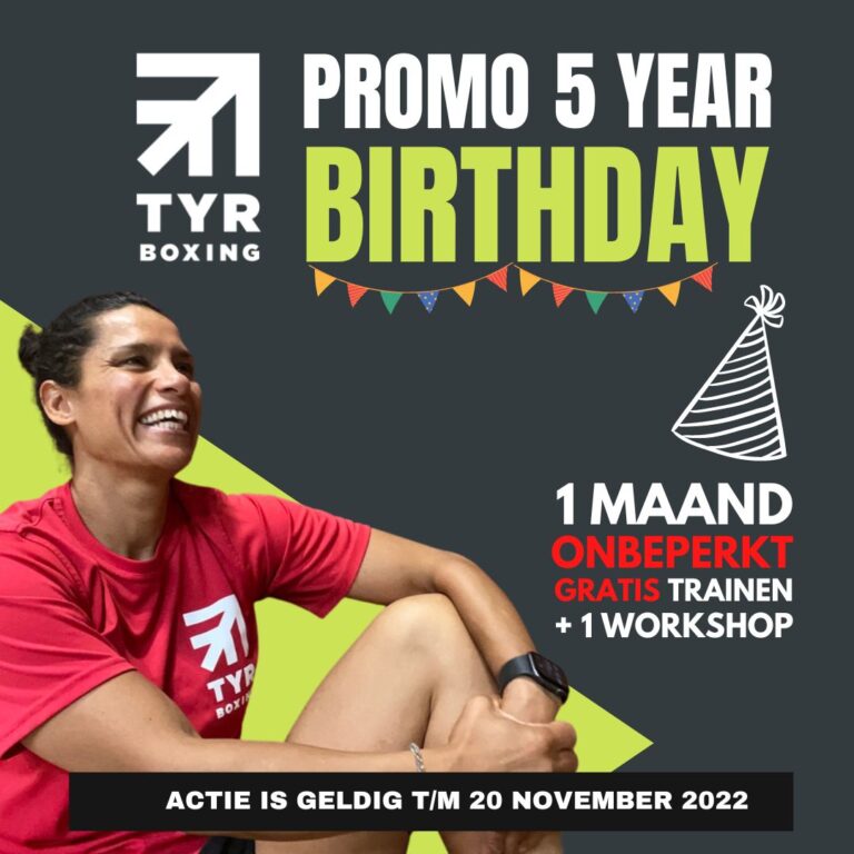 DIT WIL JE NIET MISSEN…. 5 jaar TYR BOXING ACTIE!!